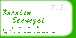 katalin stenczel business card